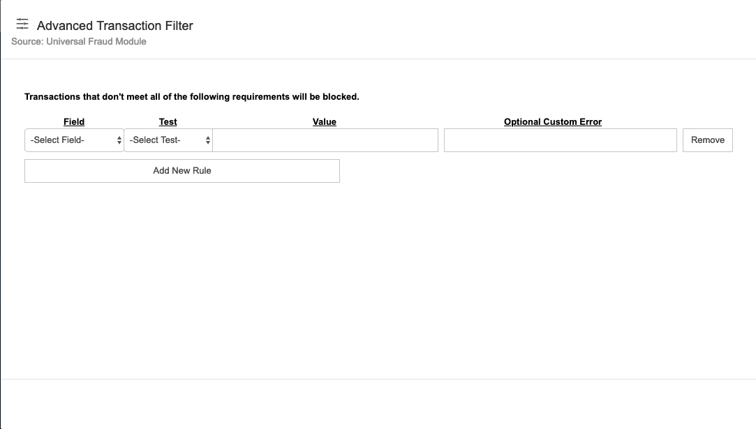 Advanced Transaction Filter